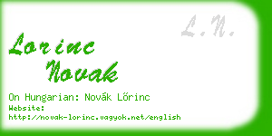 lorinc novak business card